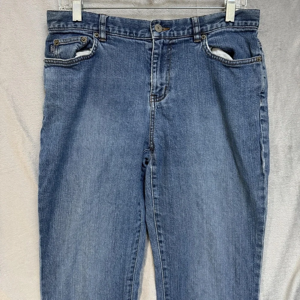 Lauren Jeans Co‎ Ralph Lauren Jeans Womens 8 Blue Straight Leg Stretch Denim